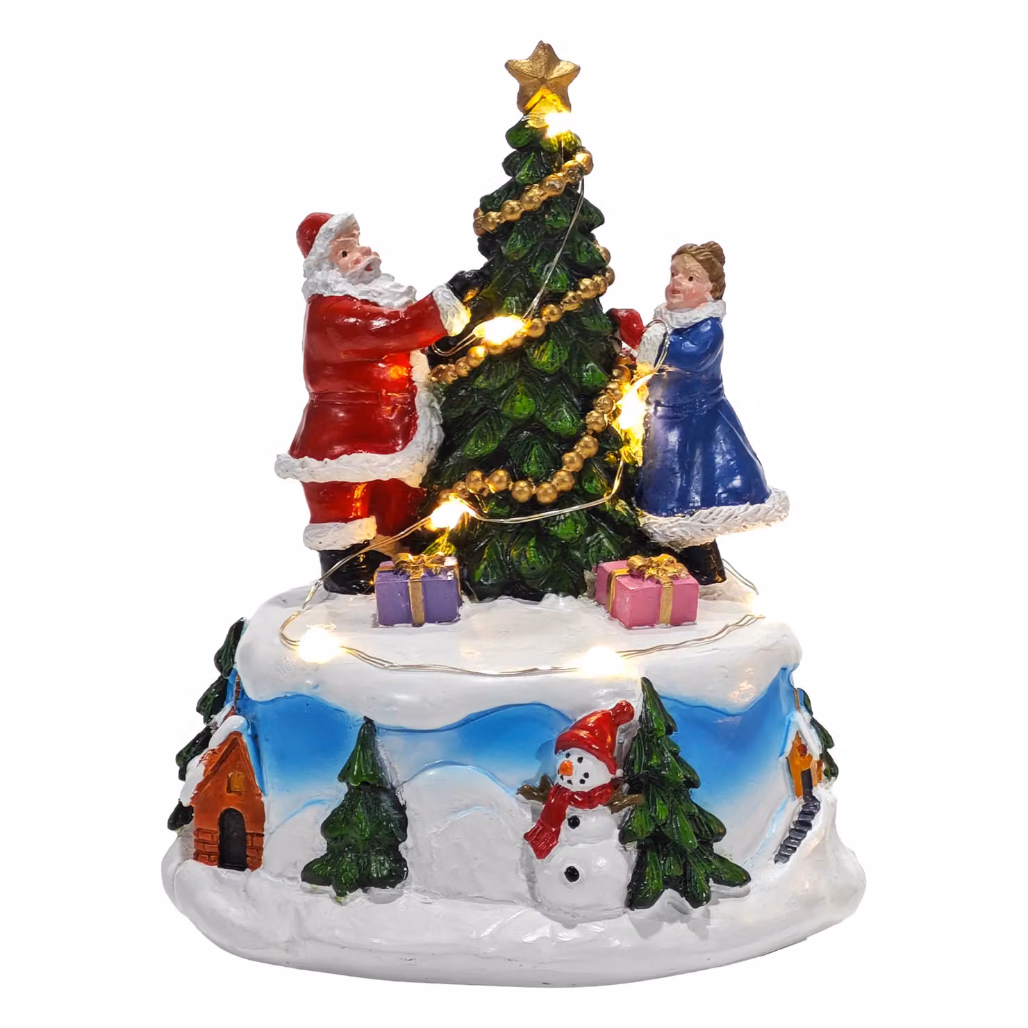 Albero di Natale con luci LED e music box VESTIAMO CASA, multicolore, H 15 cm, Diametro: 11 cm – 2