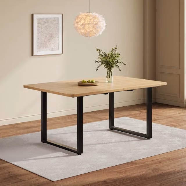 Tavolo da pranzo allungabile 140/180/220x80 cm; in MDF effetto rovere