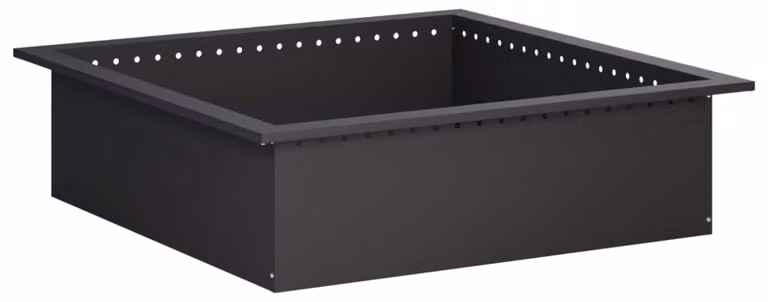 Anello per focolari, colore nero, 80 x 80 x 25 cm, acciaio