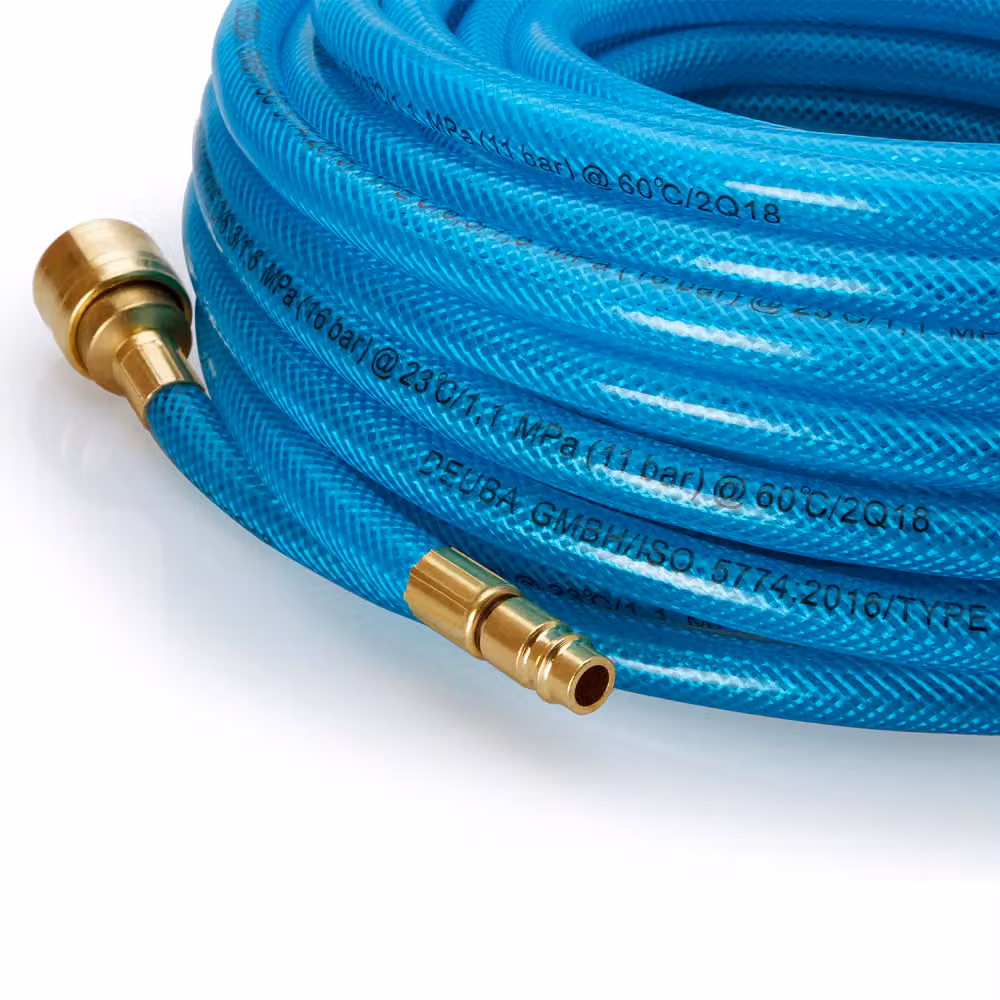 Set di 2 tubi per aria compressa Deuba da 15 m con attacco rapido, colore blu – 4