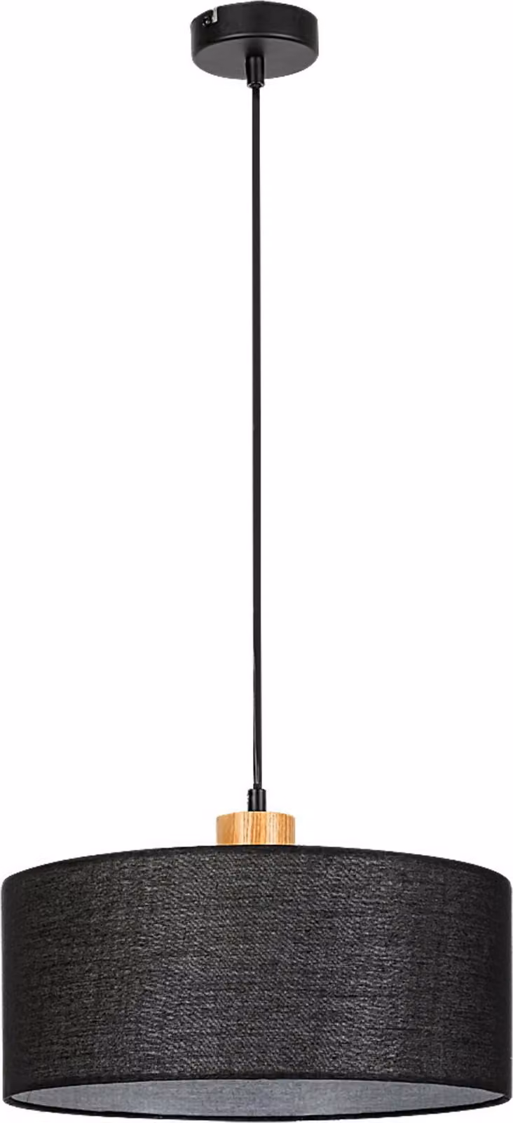 Rabalux 3247 Lampada a sospensione 1 spot Miguel, E27 legno, marrone-nero, rotonda, industriale, ø350mm