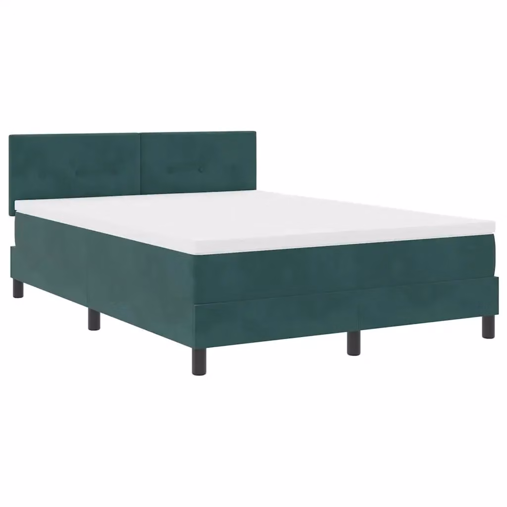 Letto a molla con illuminazione LED vidaXL in velluto verde, L 140 x P 200 cm – 2