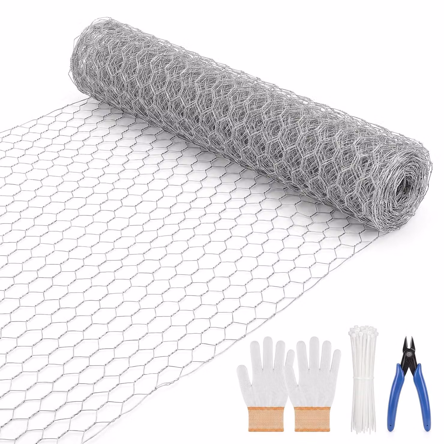 Rete metallica, acciaio zincato, 40 cm x 15 m, rete per conigli, adatta per giardini e animali