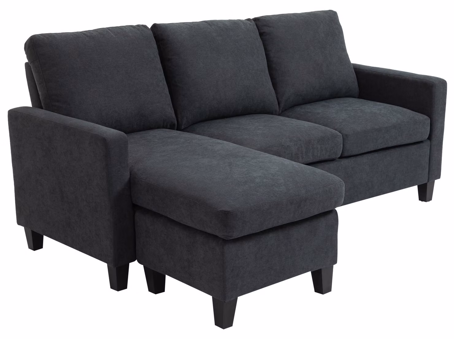 Set divano ad angolo HOMCOM con chaise longue reversibile, grigio scuro