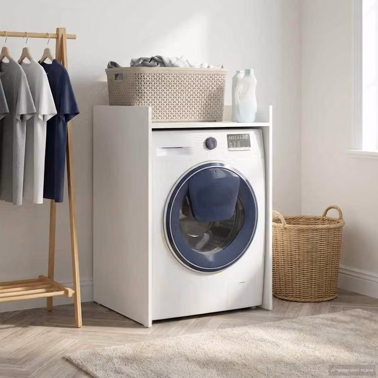 Mobiletto per lavatrice vidaXL Bianco Moderno L: 67,5 cm, P: 62 cm, H: 97 cm