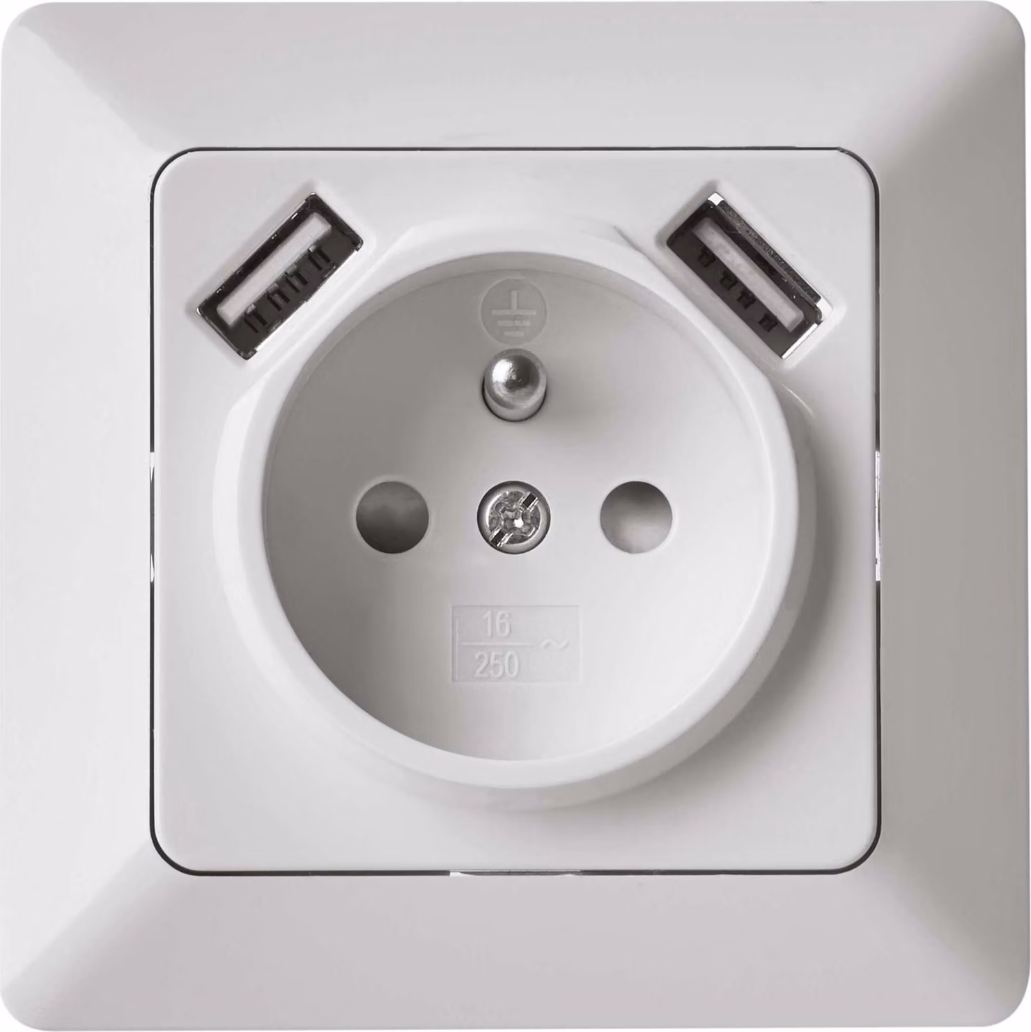 Presa con USB 2,1A max., bianco 71886