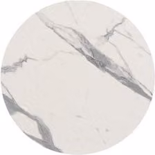 Piano tavolo rotondo Bizzotto in HPL Statuario bianco, Diametro: 80 cm, Spessore: 1,2 cm