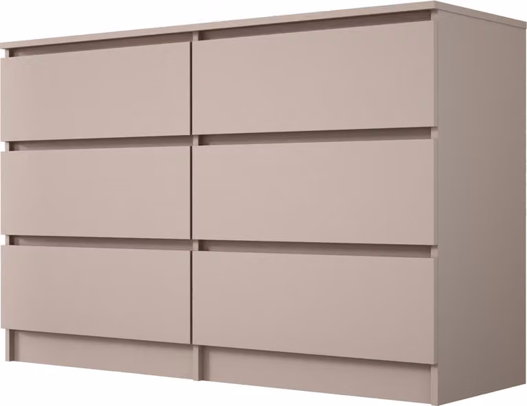 Cassettiera, 6 cassetti, mou, 120 x 78 x 39 cm