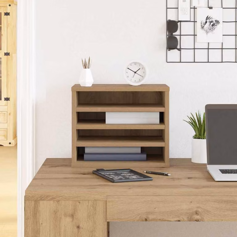 Maison Exclusive - Organizer da scrivania in rovere artigianale 36 x 26 x 29,5 cm
