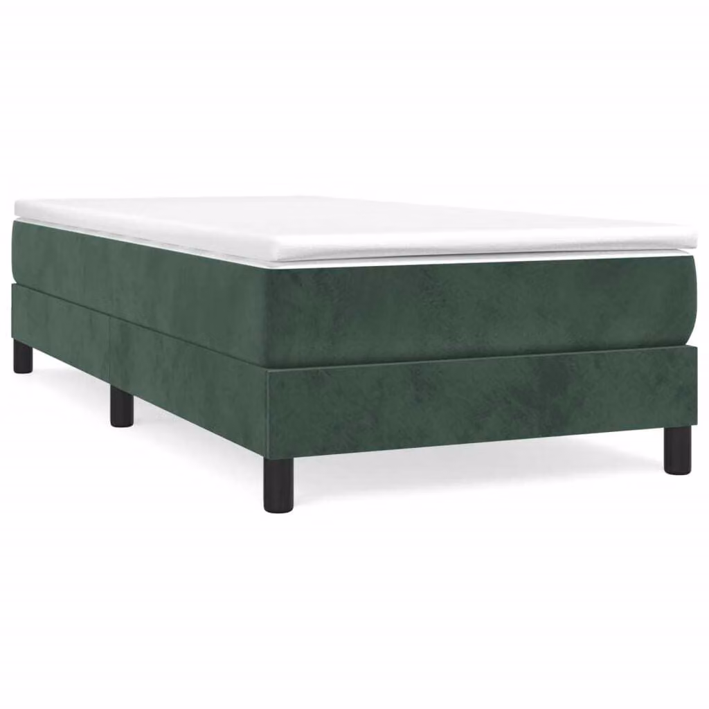 Struttura Letto a Rete a Molle Verde Scuro 100x200 cm in Velluto