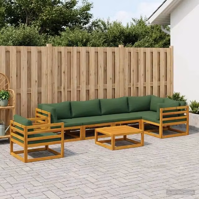 Set di divani 7 pz Naturale Legno di Acacia Massello 3417274
