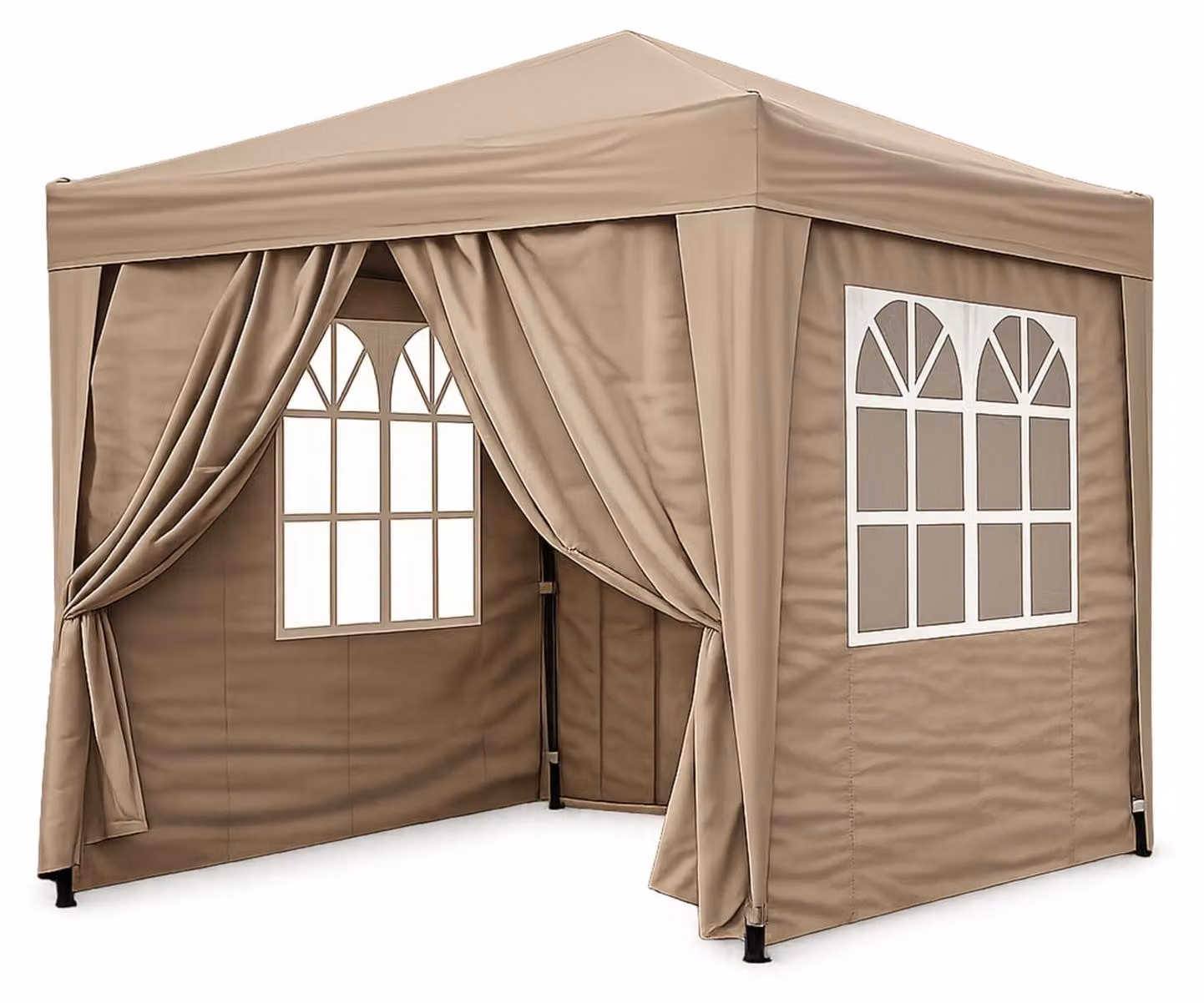 Gazebo da giardino - Tenda per feste - 2 x 2 metri - Grigio antracite - Con pareti laterali e finestre - Ideale per giardino, campeggio ed eventi