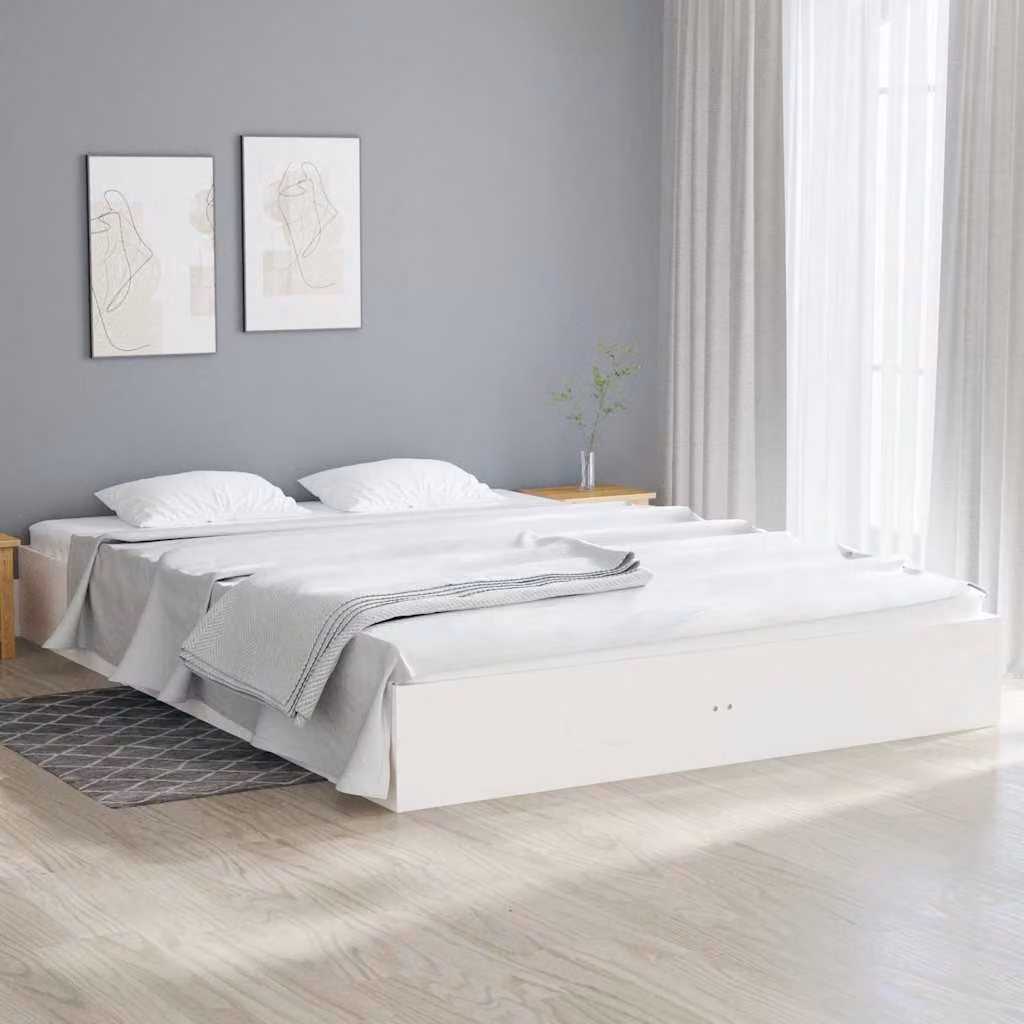 vidaXL Giroletto in Legno Massello di Pino Bianco con Doghe Rigide 200x200 cm – 1