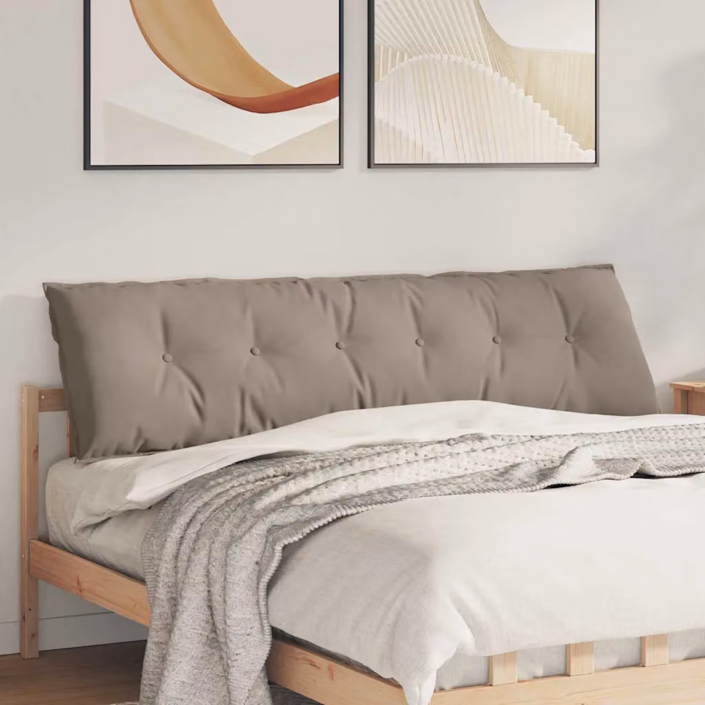 Cuscino per schiena vidaXL in microfibra beige/grigio L 180 cm x P 50 cm