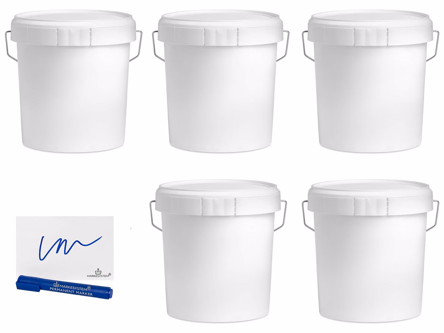 Set di 5 contenitori in plastica ermetici con coperchio
