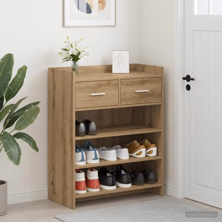 Mobile porta scarpe vidaXL moderno in legno marrone L: 73,5 cm, P: 36 cm, H: 92 cm