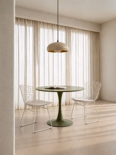 Set tavolo da pranzo 80 Numa + 2 sedie bianche Mondra - Kenay Home