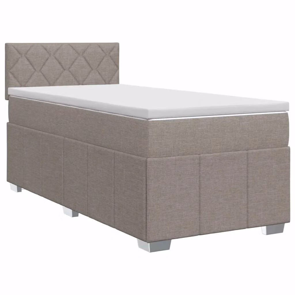 Letto box spring con materasso ibrido vidaXL colore tortora L/P: 100 x 200 cm – 2