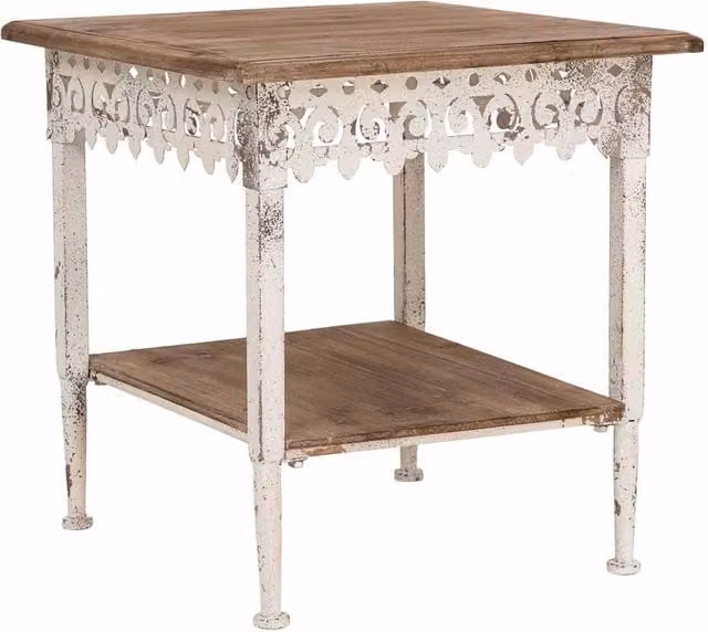 Tavolino da caffè Wanderlust Deco in legno di abete marrone stile shabby chic, L/P/H: 50 x 50 x 53 cm
