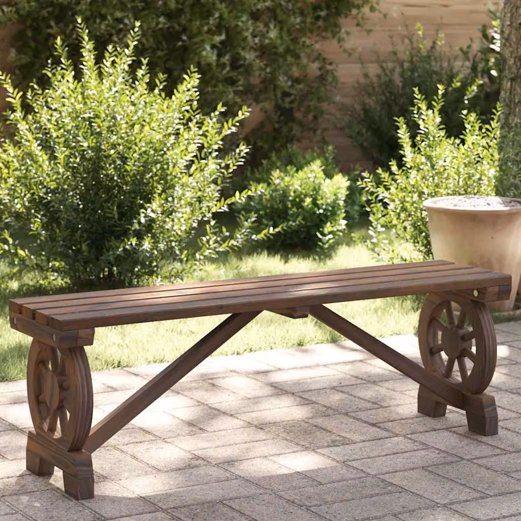 vidaXL Panca da Giardino in Legno di Abete Marrone L: 115 cm, P: 39,5 cm, H: 45,5 cm