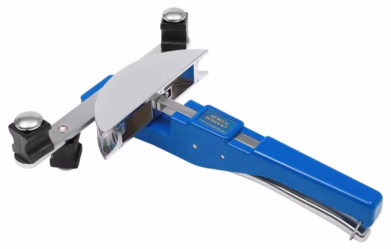 Set di piegatubi manuale - CT-999F - Per tubi da 6 a 22 mm - 7 forme di piegatura - Angolo massimo: 90° - Materiale: lega di alluminio + acciaio - Adatto per tubi in rame/alluminio - Con custodia - Colore: blu/argento