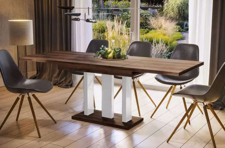 Tavolo da pranzo Endo-Moebel "Appia White" 130cm - 210cm tavolo a colonna allungabile tavolo da cucina (rovere monastero)