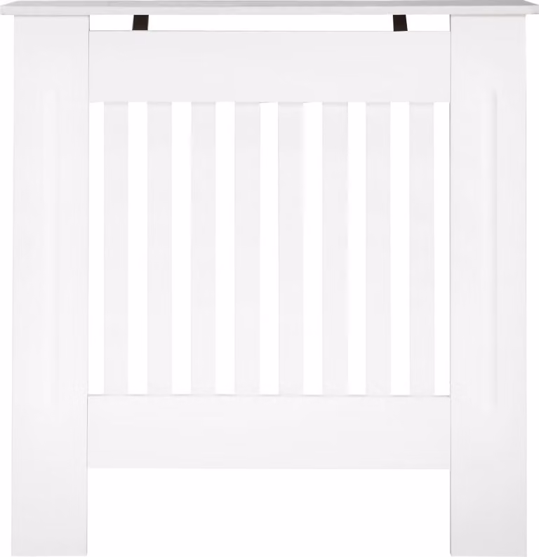 Copertura per termosifone ALIGHTUP, motivo a righe verticali, MDF, bianco, 78 x 19 x 81,5 cm - Copertura per termosifone, ideale per camere da letto e soggiorni