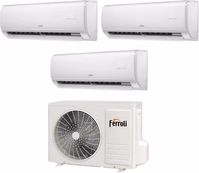 Condizionatore Trial Split Ferroli Giada M 9+9+18 con Wi-Fi Integrato, Classe Energetica A++, Colore Bianco