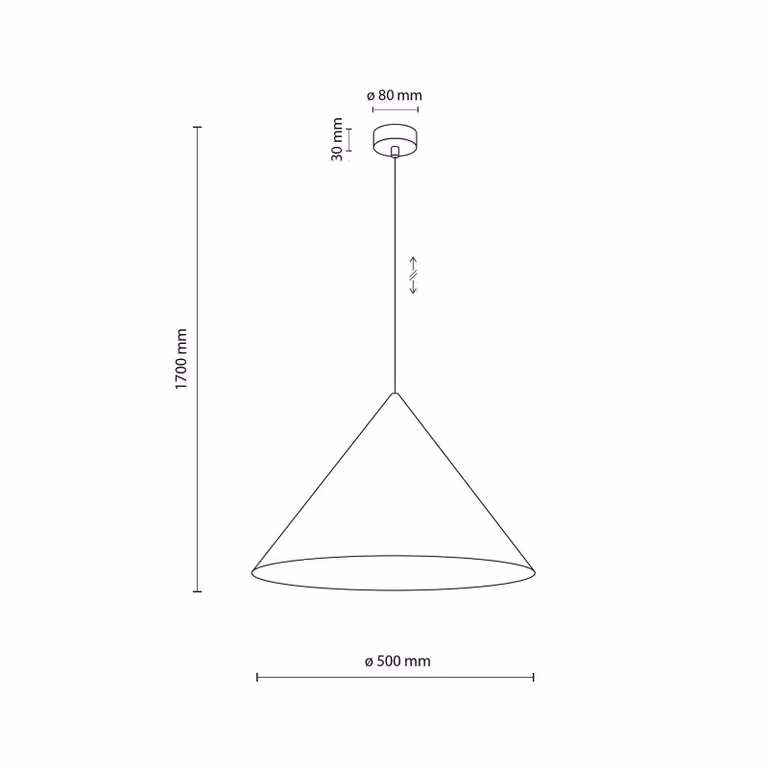 Lampada a sospensione Cono, 1 luce, Ø 50 cm, bianca, E27 Cono TK Lighting, dimmerabile, Bianco / Opale, Soggiorno / Sala da pranzo, Metallo, Moderno