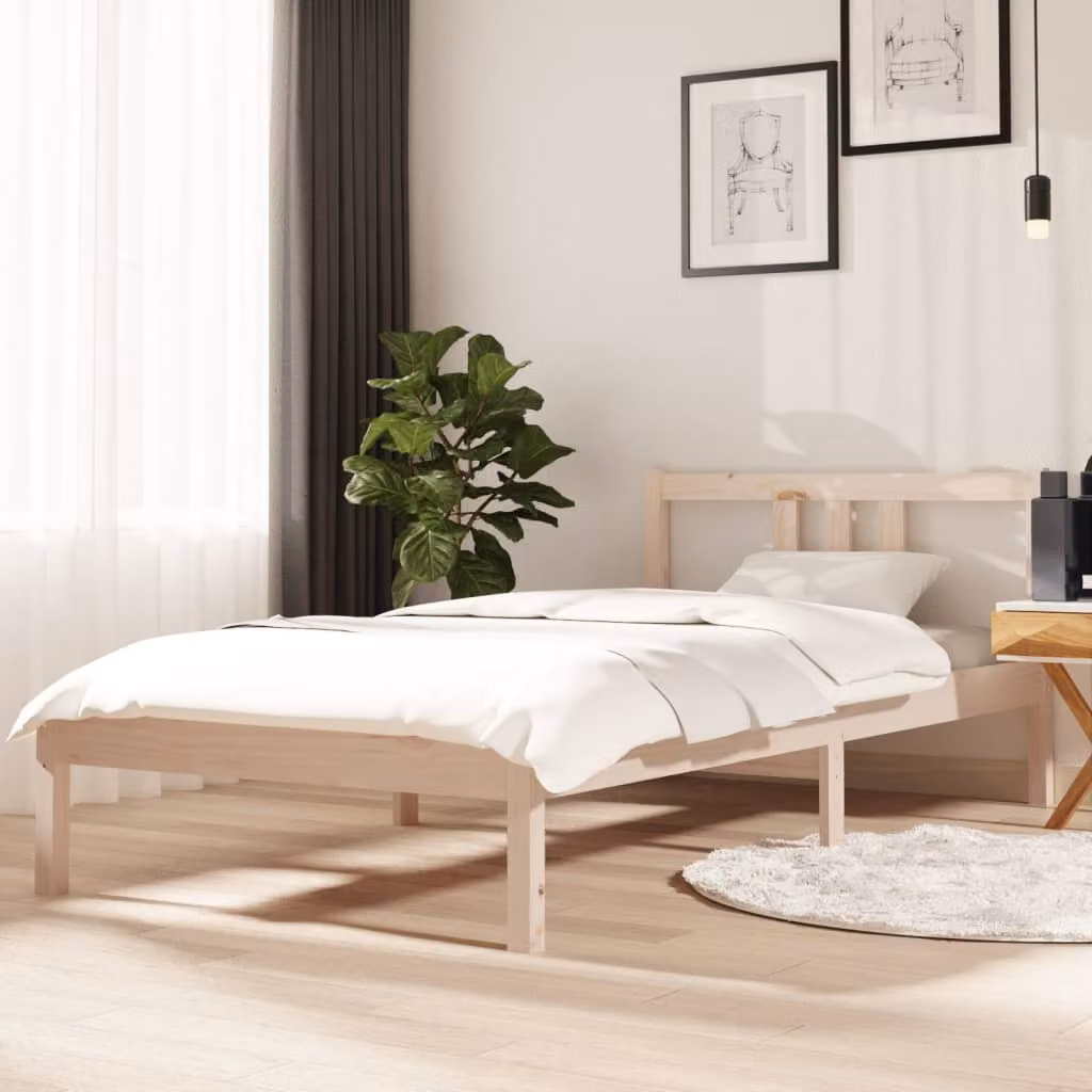 The Living Store Letto in legno massiccio 90x190 cm