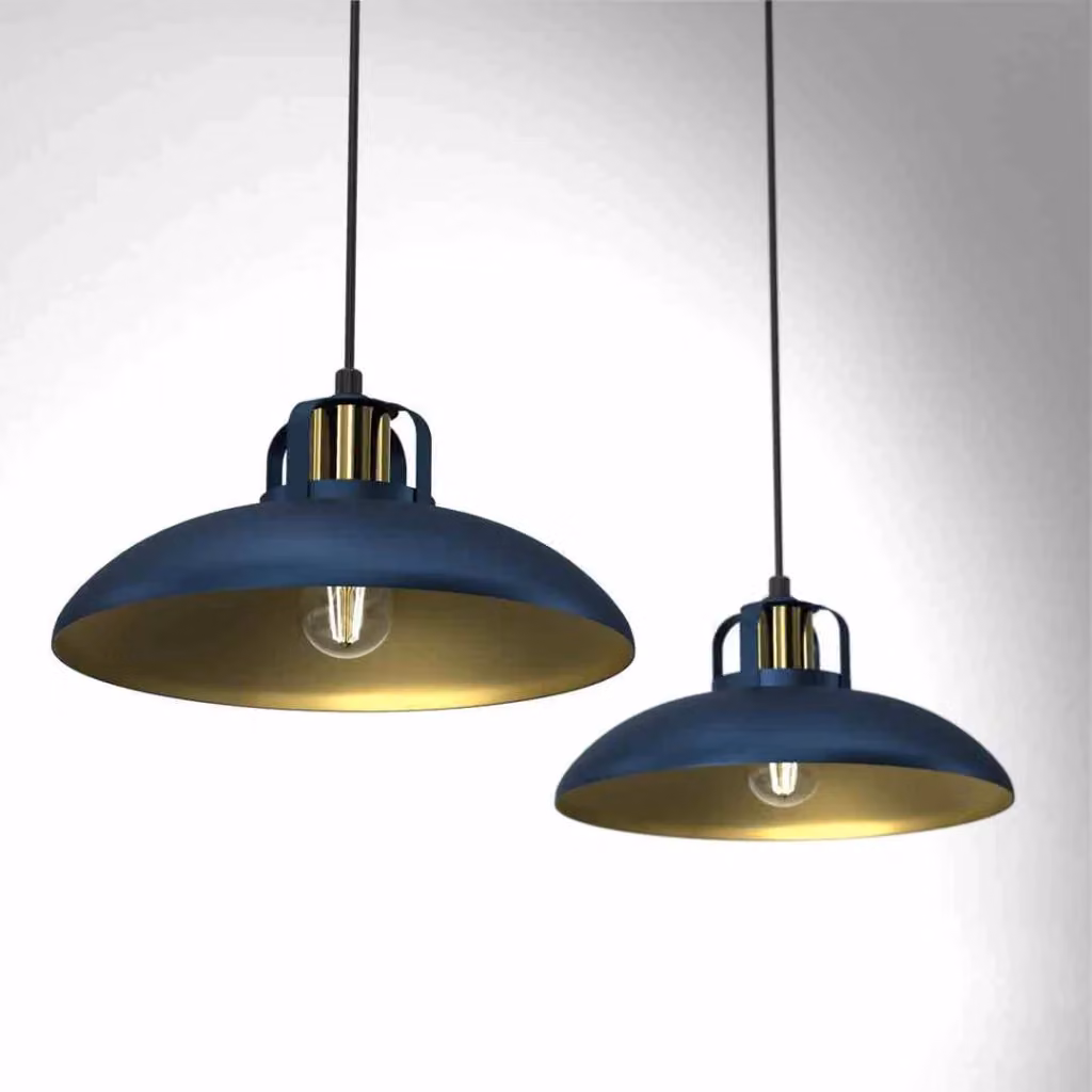 Lampadario a sospensione Milagro Felix MLP7715 moderno in metallo blu e oro con altezza regolabile e dimmerabile – 2