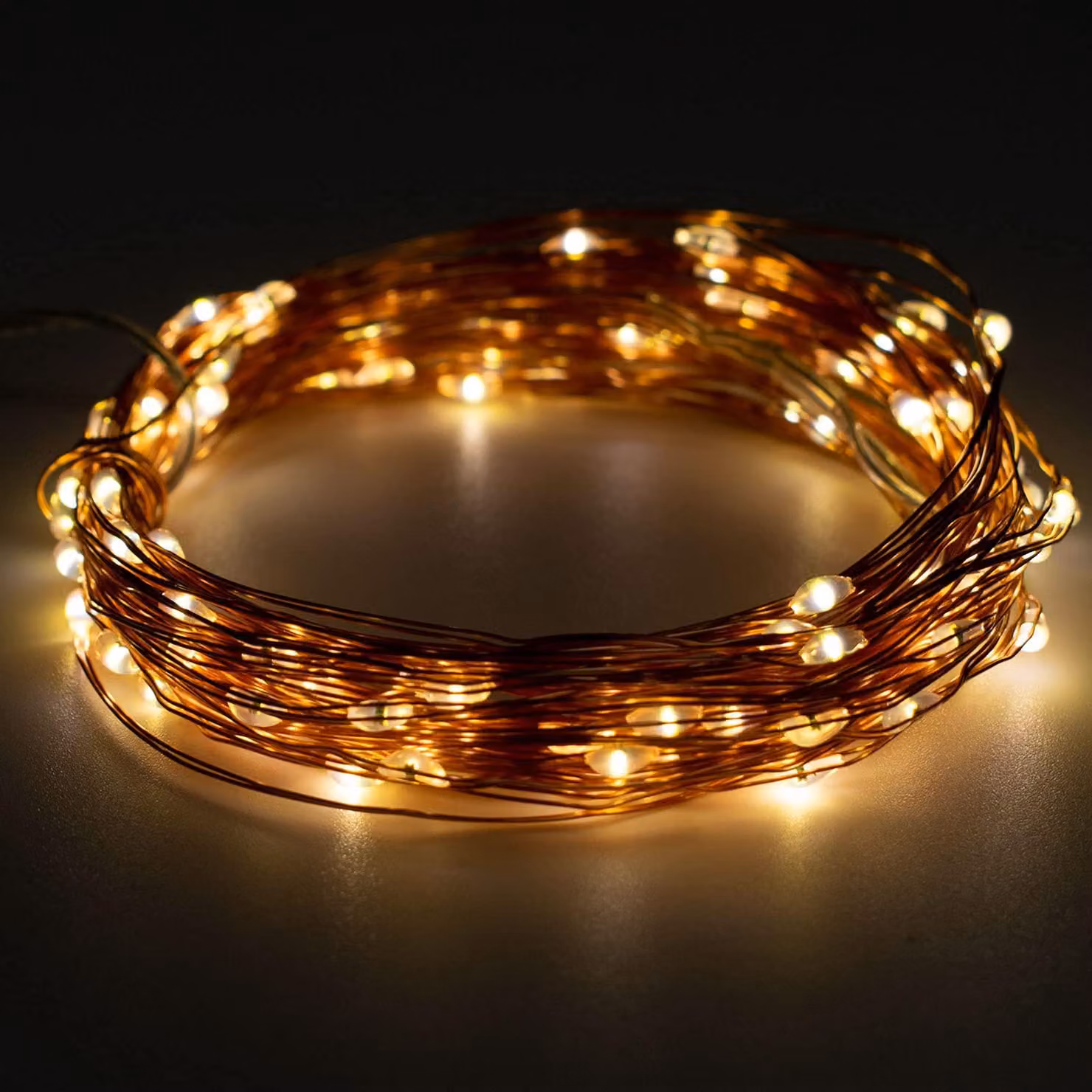 Set di 2 catene luminose a LED, lunghezza totale 30 metri (2 x 15 metri), luce bianco caldo, 10 modalità, timer, dimmer