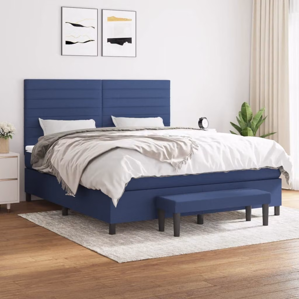 Maison Exclusive - Letto boxspring con materasso blu 180x200 cm Tessuto