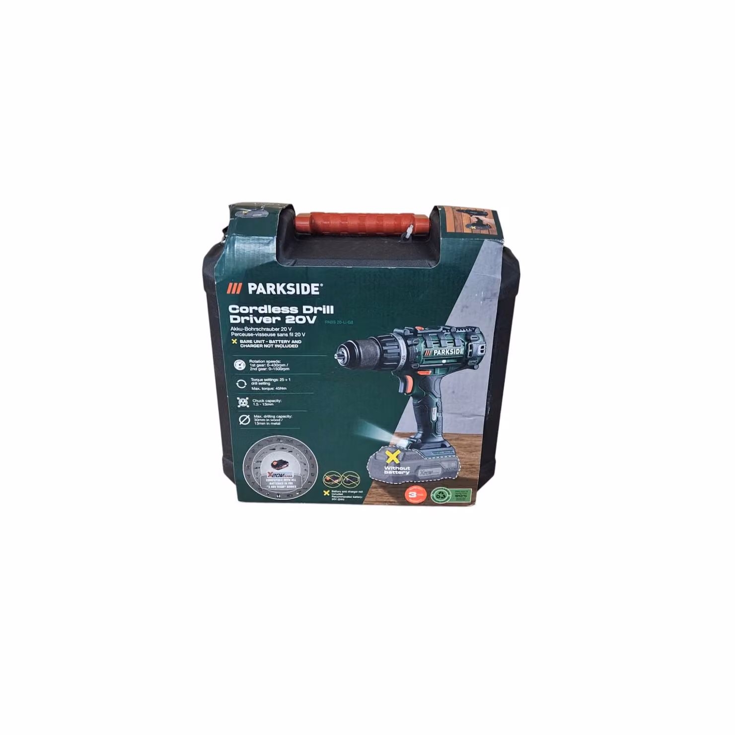 PARKSIDE Parkside PARKSIDE Trapano avvitatore a batteria PABS 20-Li con batteria e caricabatterie da 20 V