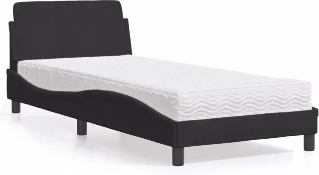 Letto con Materasso Dover vidaXL in Velluto Nero L/P/H: 80 x 200 cm – 2