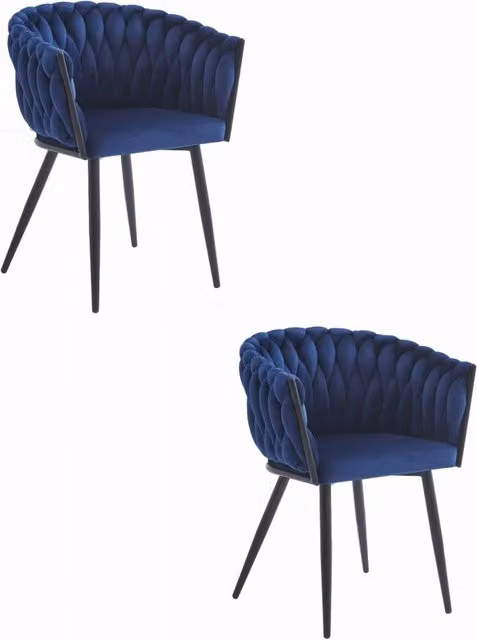 Sedia VALORA MAYAN - Ergonomica in velluto blu navy x 2