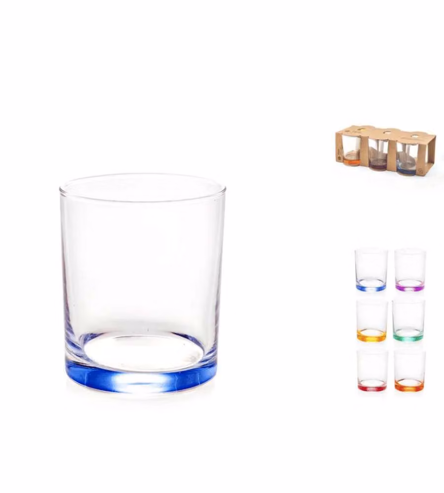 Bicchieri Flash in Vetro Confezione 6 Colorati 28 cl Lavabili
