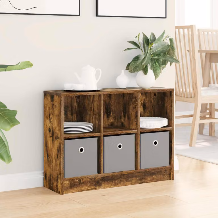 Credenza moderna vidaXL in rovere fumé marrone L: 73,5 cm, P: 22,5 cm, H: 53,5 cm