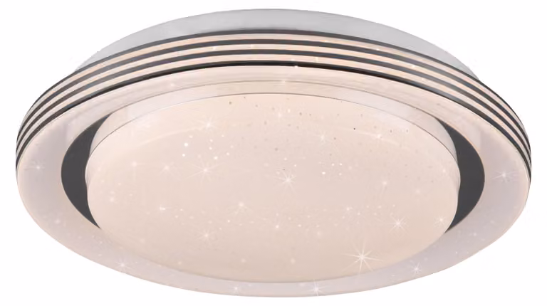Lampada da soffitto a LED ATRIA bianca, dimmerabile, con telecomando, stelle e luce notturna, Ø 27 cm