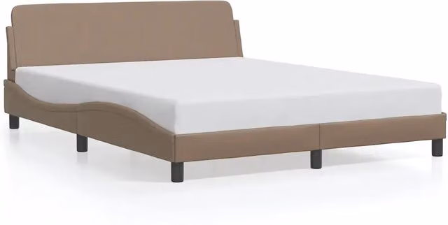 Letto matrimoniale | Letto per adulti | Giroletto Dover Cappuccino 160x200 cm in Similpelle