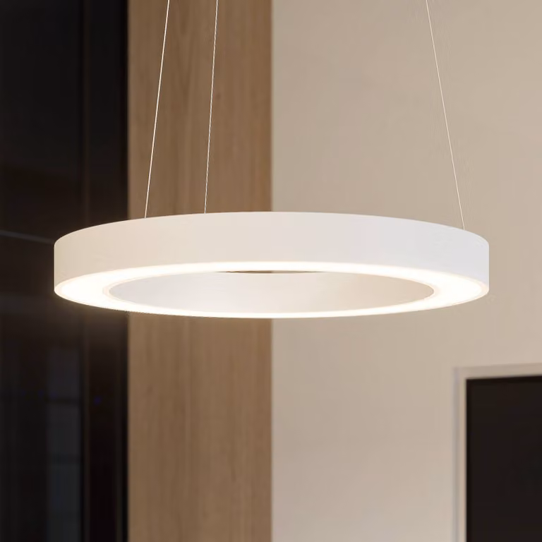 Arcchio Sharelyn lampada LED a sospensione, 80 cm Arcchio, dimmerabile, Bianco / Opale, Cucina, Alluminio, Moderno