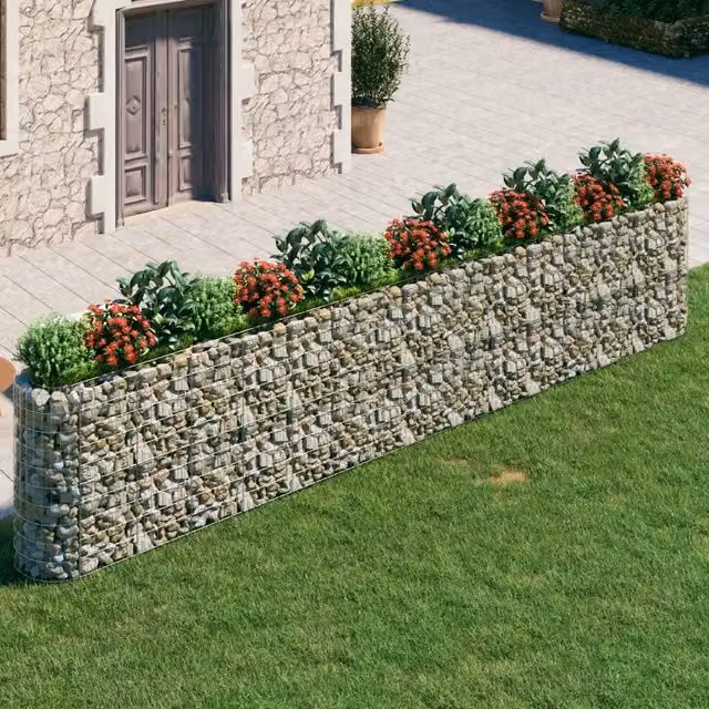 Gabbione con Letto Rialzato in Acciaio Zincato 540x50x100 cm 152038