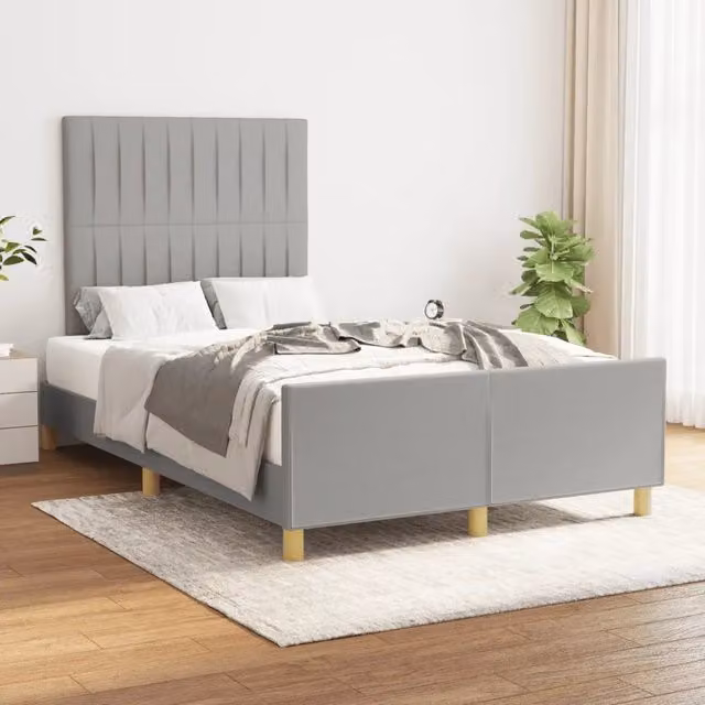 Giroletto senza materasso vidaXL in tessuto grigio L: 120 cm, P: 200 cm, H: 126 cm