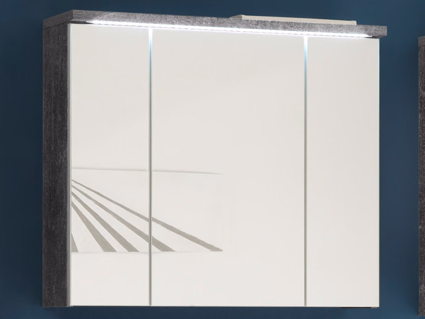 Armadietto a specchio >Peter< in MDF effetto cemento - 80x69x20 cm (LxAxP)