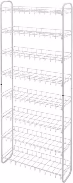 Scaffale per scarpe 8 piani metallico argento 23 x 64 x 165 cm