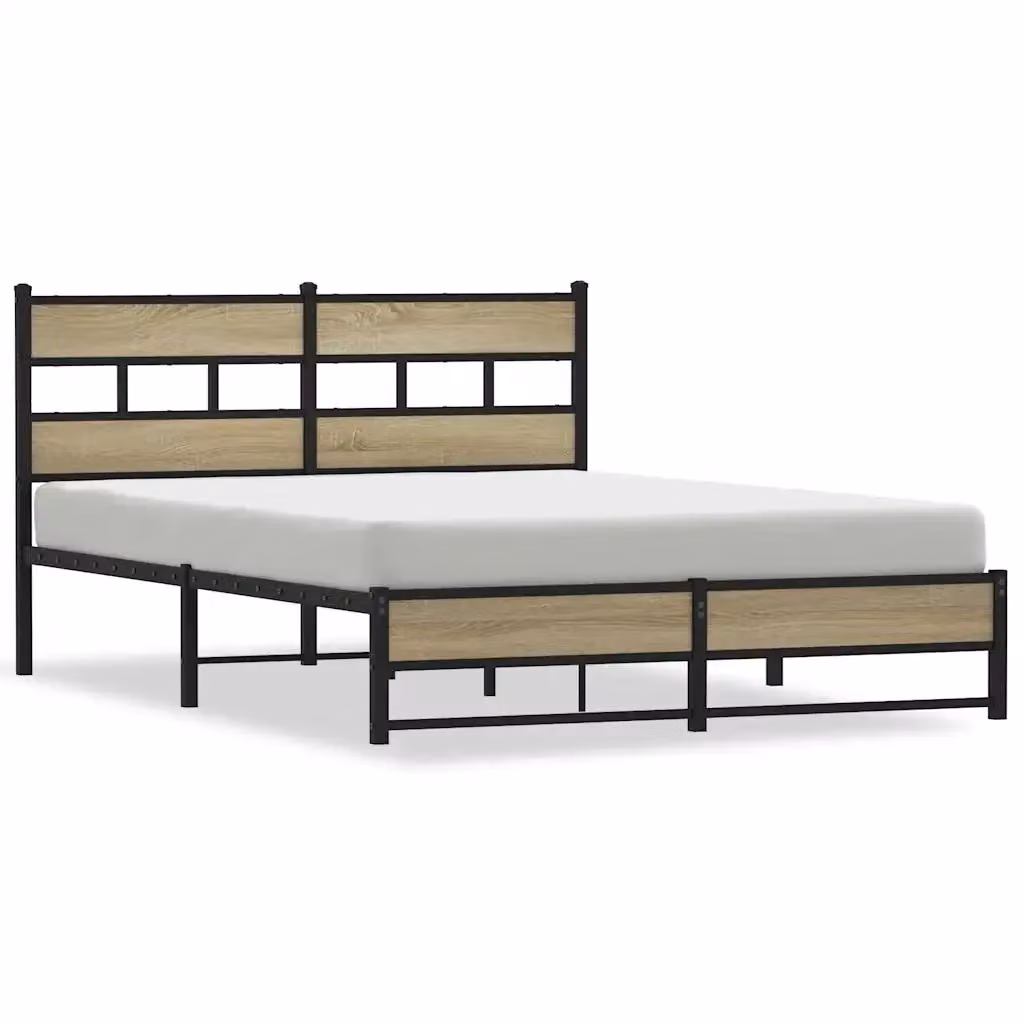 Struttura Letto Design Mania in Rovere Sonoma e Metallo, L 140 x P 200 cm – 2