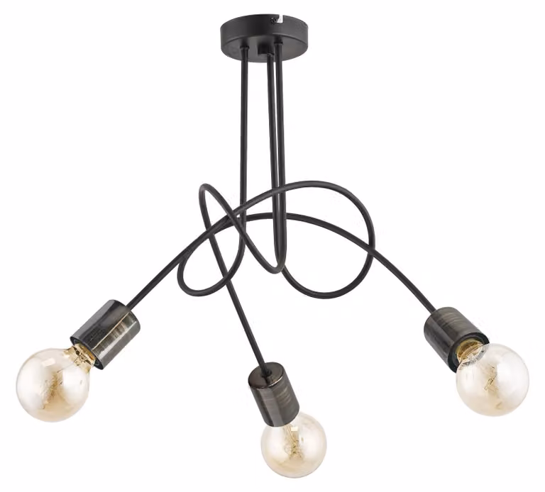 Lampada a sospensione TANGO nera 3xE27x15W in metallo, dimensioni: 41x48x48 cm, IP20, Alfa