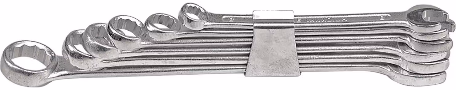 Set di chiavi ad anello a bussola, da 8 a 17 mm, 6 pezzi, con clip