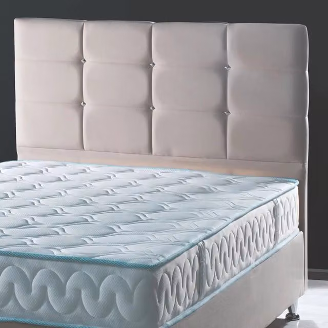 Testiera letto Nova Tezeta in ecopelle beige L: 120 cm, P: 8 cm, H: 110 cm