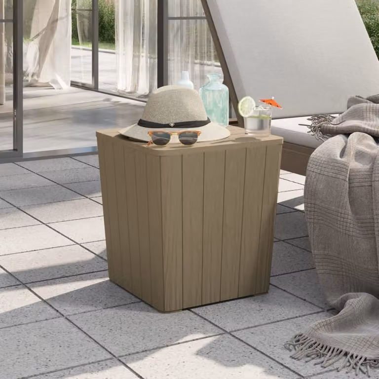 Maison Exclusive - Tavolo da giardino con piano removibile, color marrone chiaro, in polipropilene